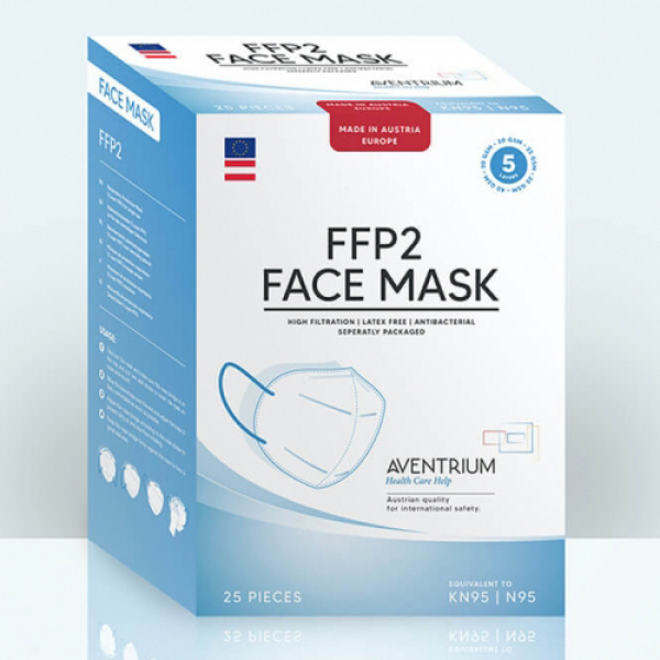 Atemschutzmaske FFP2 (NR) ohne Ventil, PP,  25Stk/Pkg, in weiß und schwarz